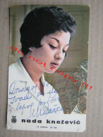 Nada Knežević - Serbian Singer Of Jazz And Popular Music ( RTB ) / Promo Card With Original Autograph, Signature - Handtekening