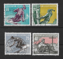 Liechtenstein 1955 Sport Mi.Nr. 334/37 Kpl. Satz Gestempelt - Usados