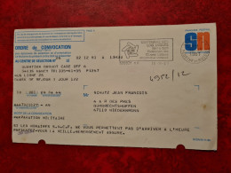 CARTE ORDRE DE CONVOCATION FLAMME NANCY RP CENTENAIRE DES LOIS LAIQUES 1981 SERVICE MILITAIRE - Altri & Non Classificati