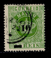 ! ! Macau - 1885 Crown W/OVP 10 R (ERROR Broken "0" Perf. 13 1/2) - Af. 23a - Used (cc 049) - Used Stamps