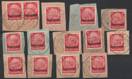 Lot Occupation Allemande De La Moselle WWII Divers Cachets Sur Hindenburg Lothringen - Used Stamps