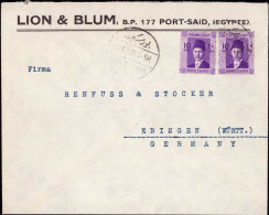 603301 | Brief Der Firma Lion & Blum, Port Said, Judaica  | - Covers & Documents