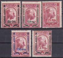 ESPAÑA 1938 Nº 782/786 NUEVO, SIN FIJASELLOS (EL SELLO Nº 785 CON DOBLEZ INAPRECIABLE POR LA PARTE DELANTERA) - Ungebraucht