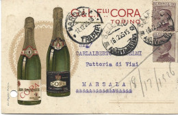 STORIA POSTALE 16/12/1926 CARTOLINA PUBBILITARIA "CORA" CENT. 40 CON COPPIA CENT. 20 MICHETTI N. 204 - Pubblicitari