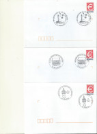 CACHETS COMMEMORATIFS LOT DE 3 DIFFERENTS   SUR LETTRE TP EURO - Commemorative Postmarks