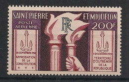 SPM - 1959 - Poste Aérienne PA N°YT. 26 - Constitution - Neuf Luxe ** / MNH / Postfrisch - Unused Stamps