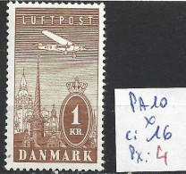 DANEMARK PA 10 * Côte 16 € - Luchtpostzegels