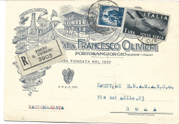 CARTOLINA COMMERCIALE PUBBLICITARIA "DITTA OLIVIERI" VIAGGIATA - Publicity