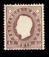 ! ! Macau - 1887 D. Luis 40 R (Perf. 12 3/4) - Af. 36 - No Gum (cc 057) - Unused Stamps