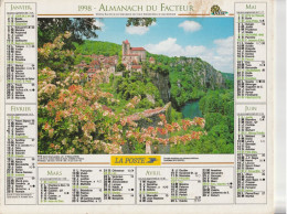 Calendrier-Almanach Des P.T.T 1998 -St Cirq Lapopie- Sarlat-Département AIN-01-414-OLLER - Grand Format : 1991-00