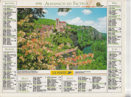 Calendrier-Almanach Des P.T.T 1998 -St Cirq Lapopie- Sarlat-Département AIN-01-414-OLLER - Tamaño Grande : 1991-00
