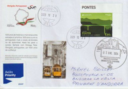 Viaduto Despe-te Que Suas.île De São Miguel,Archipel Des Açores., Letter 2023 With Illustrated Arrival Andorra Postmark - Covers & Documents