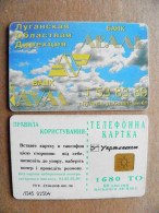 Phonecard Chip Advertising Bank Aval Lugansk 1680 Units Prefix Nr.L345 (in Cyrillic) UKRAINE - Ucrania