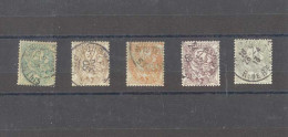 Yvert N° 107 à 111 - Série De 5 Timbres Oblitérés - Type Blanc . - 1900-29 Blanc