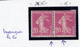 FRANCE VARIETES - N°190 - 1 TP XX - L'AUTRE X - MANQUE LE C - Unused Stamps