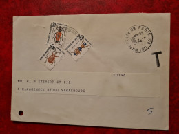 LETTRE 1985 PARIS 108 POUR STRASBOURG   TIMBRES TAXE COLEOPTERES - Autres & Non Classés