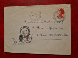 LETTRE 1983 ILLKIRCH GRAFFENSTADEN POUR  STRASBOURG    TIMBRES TAXE COLEOPTERES - Other & Unclassified