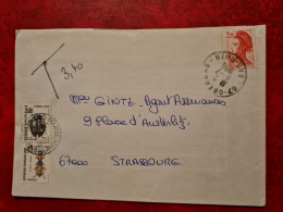 LETTRE 1986 OBERNAI   STRASBOURG BOURSE    TIMBRES TAXE COLEOPTERES - Sonstige & Ohne Zuordnung