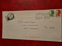 LETTRE 1986 FLAMME MOLSHEIM POUR    STRASBOURG     TIMBRES TAXE COLEOPTERES - Autres & Non Classés