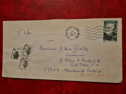 LETTRE 1987  STRASBOURG   CENTRE DE TRI   TIMBRES TAXE COLEOPTERES - Andere & Zonder Classificatie