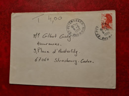 LETTRE 1988 PETERSBACH POUR STRASBOURG     TIMBRES TAXE COLEOPTERES - Other & Unclassified