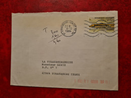 LETTRE 1984 STRASBOURG   CENTRE DE TRI   TIMBRES TAXE COLEOPTERES - Autres & Non Classés