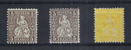 SUISSE Ca.1867-78: Les Y&T 30-31 Neufs*, Papier Mêlé - Neufs