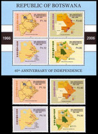 (223-224) Botswana  2006 Independence / Unabhängigkeit / Maps / Landkarten ** / Mnh  Michel 835-38 + BL 41 - Botswana (1966-...)