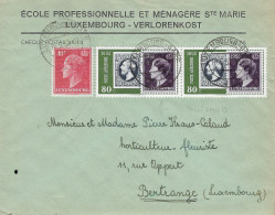 Luxembourg - Luxemburg  -   Lettre   ÉCOLE PROFFESSINELLE ET MENAGERE  Ste MARIE - Covers & Documents