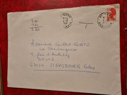 LETTRE 1984 BARR   POUR  STRASBOURG    TIMBRES TAXE COLEOPTERES - Otros & Sin Clasificación