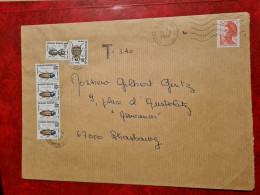 LETTRE 1986 STRASBOURG   CENTRE DE TRI TIMBRES TAXE COLEOPTERES - Other & Unclassified