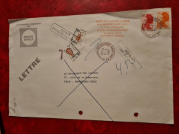 LETTRE 1986  STRASBOURG  BOURSE ENTETE ASSURANCES LOPA GROUPE DROUOT  REFUSE RETOUR  TIMBRES TAXE COLEOPTERES - Autres & Non Classés