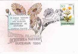 MEDICINAL PLANTS COVERS 1994 ROUMANIE FLOWERS-PHILATELIC EXHIBITION 'NATURE PROTECTION SUCEAVA - Plantas Medicinales