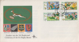 Enveloppe  FDC  1er  Jour    AFRIQUE  DU  SUD     Centenaire   De  La   Fédération   Sud - Africaine   De   RUGBY   1989 - Rugby