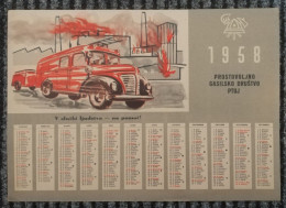 SLOVENIJA, KOLEDAR, CALENDAR, PROSTOVOLJNO GASILSKO DRUŠTVO PTUJ, 1958, Velikost/size 33.5x23.5 Cm - Grossformat : 1941-60