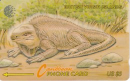 TARJETA DE BRITISH VIRGIN ISLANDS  DE UNA IGUANA 21CBVB - Vierges (îles)