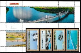 (334-335) Botswana  2022 / Architecture / Traffic / Bridges / Ponts / Brücken ** / Mnh  Michel 1163-66 + BL 74 - Botswana (1966-...)