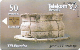 Slovenia - Telekom Slovenije - Water Well - Grad 17. Stoletje, Gem5 Red, 01.2001, 50Units, 9.960ex, Used - Eslovenia