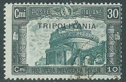 1930 TRIPOLITANIA USATO MILIZIA 30 CENT - RA8-5 - Tripolitaine