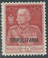 1925-26 TRIPOLITANIA GIUBILEO 60 CENT D. 11 MH * - RA15-4 - Tripolitania