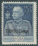 1925-26 TRIPOLITANIA GIUBILEO 1 LIRA D. 13 1/2 MNH ** - RA15-4 - Tripolitaine