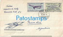 221491 CZECH REPUBLIC BRNO COVER CANCEL YEAR 1963 AVIATION AIRLINES CIRCULATED TO ARGENTINA NO POSTAL POSTCARD - Other & Unclassified