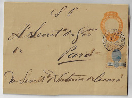 Brazil 1900 Postal Stationery Wrapper From Ceará To Pará Handwritten Indication SP = Public Service Stamp 40 + 20 Réis - Entiers Postaux