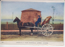 Calèche Et Tour Martello, Québec Canada. Cocher, Trottoir En Bois, Chemin En Terre.  Post 1949  2s - Québec - La Cité