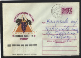 RUSSIA USSR Stationery USED ESTONIA AMBL 1352 UHTRI Grape Wine Winery Philatelic Exhibition - Unclassified