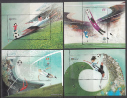 2010 Argentina World Cup Football Complete Set Of 4 Souvenir Sheets MNH - Unused Stamps