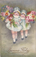 Bonne Fête, Little Girls With Flowers, Hannes Petersen (pk86770) - Petersen, Hannes