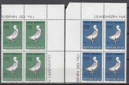 TÜRKEI  2250-2251, 4erBlock, Postfrisch **, 20 Jahre Mitgliedschaft In Der NATO, 1972 - Unused Stamps