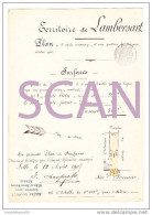 RARE Ancien Plan Original De Géomètre 1907 Territoire De LAMBERSART Plan & Surfaces Certifié Signé DESPRETS Lille - Mapas Topográficas