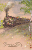 Bonne Fête, Hannes Petersen, Train With Flowers (pk86781) - Petersen, Hannes